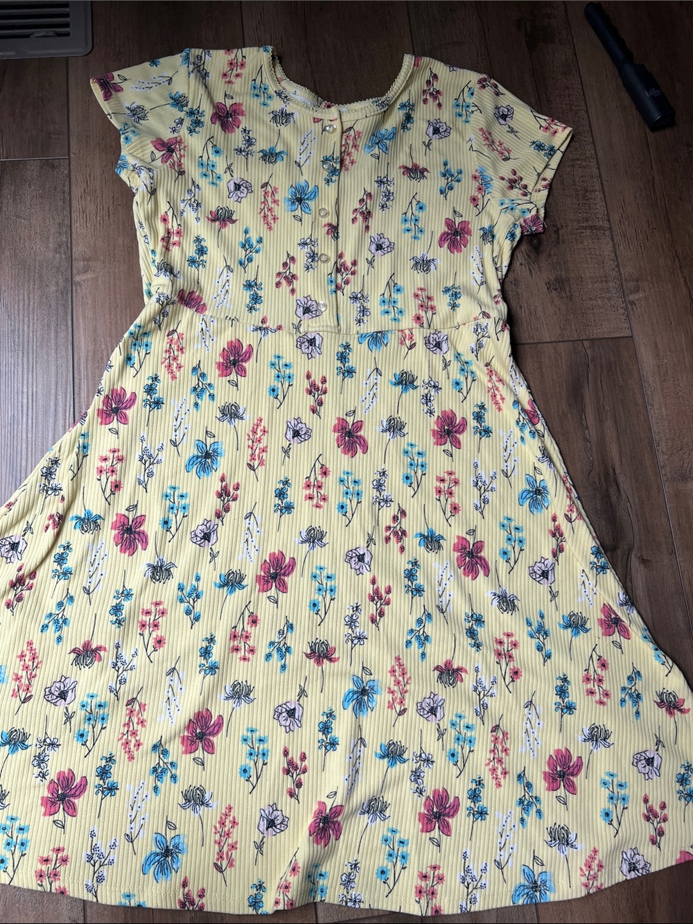 Falls Creek Yellow Floral Midi Dress with Multicolor Blooms